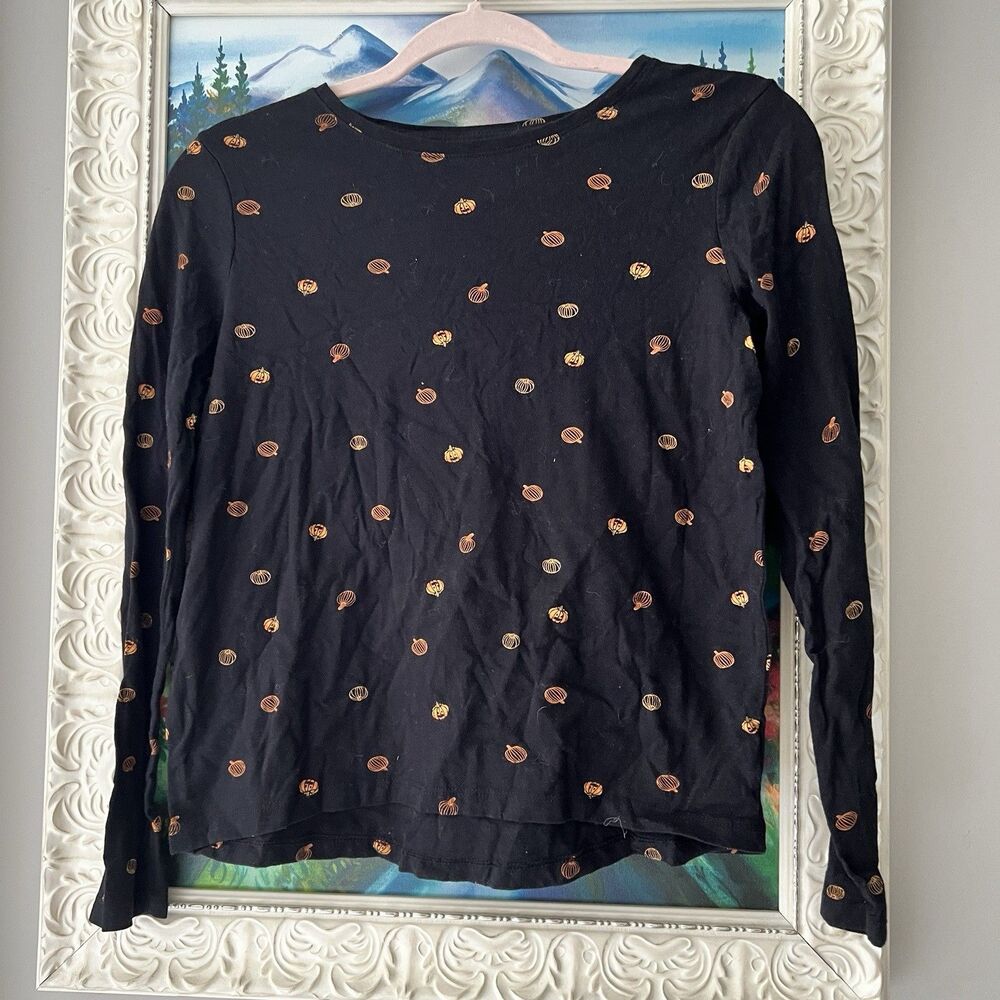 Old Navy‎ Top Black Pumpkin Shirt Women’s Sz X-Large Autumn Fall Thanksgiving